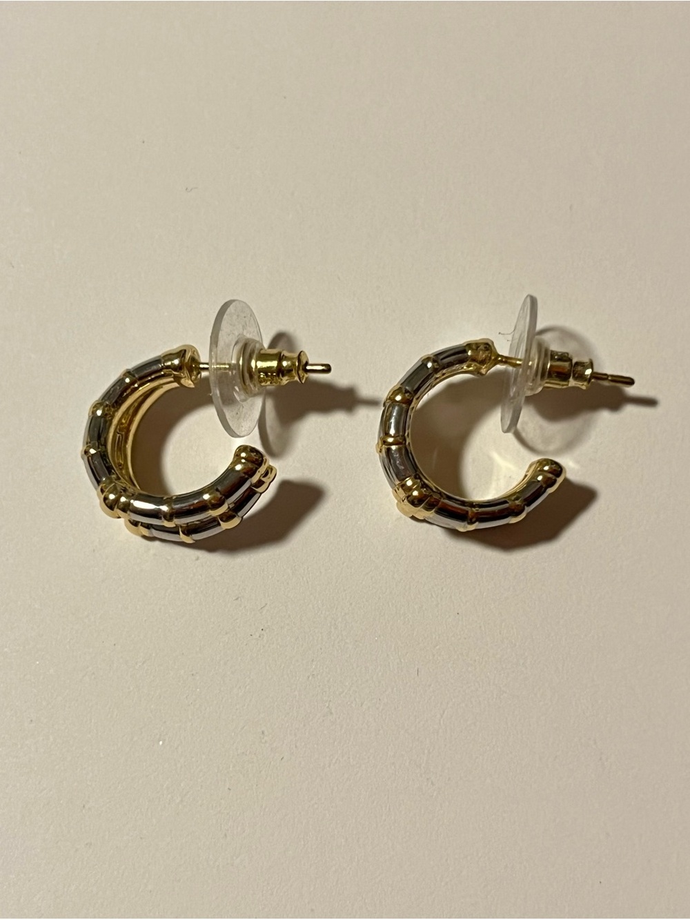 Kendra Scott Two-Tone Gold and Silver Bamboo Hoop Earrings